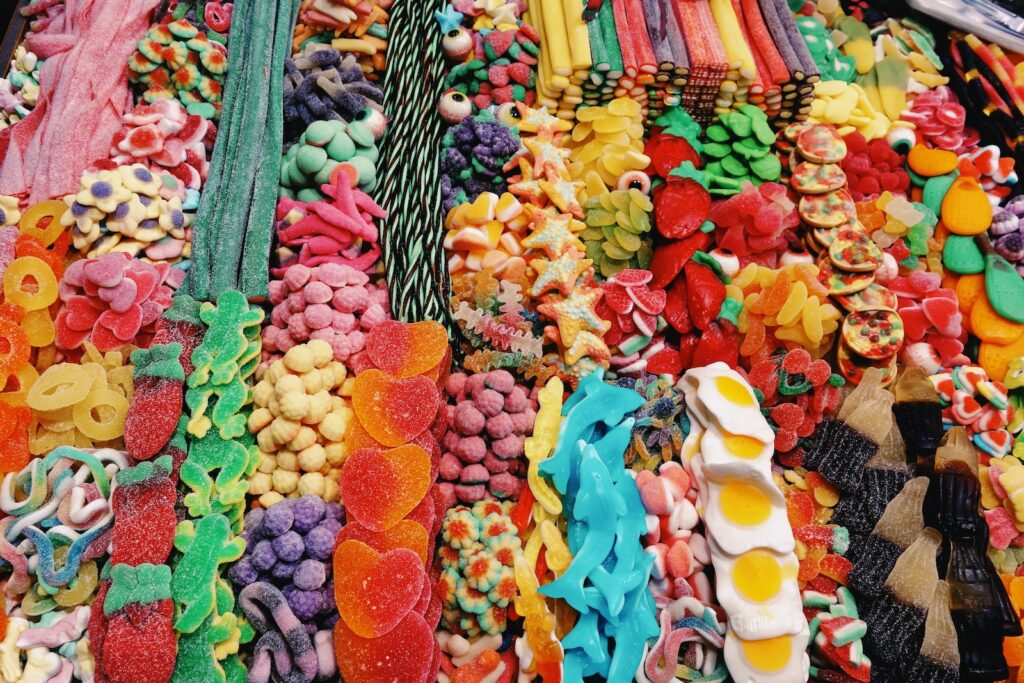 assorted-color fruits on display